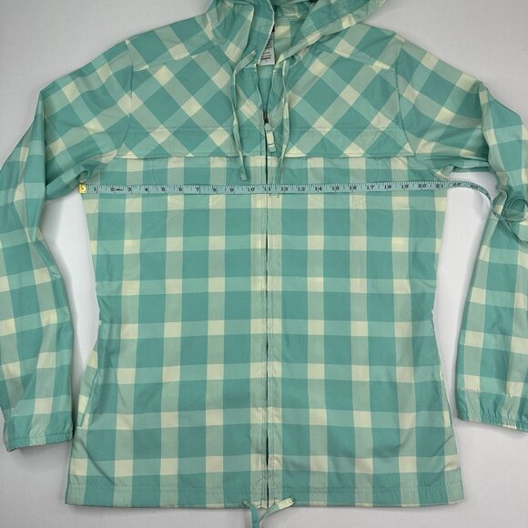 Patagonia Women's Nile Blue Plaid Sun‎ Windbreaker UPF 40 Jacket L/C43 - Picture 13 of 16